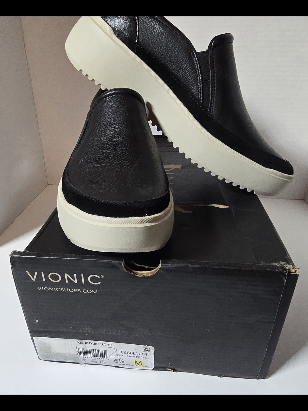Vionic Black Slip-On Platform Shoes